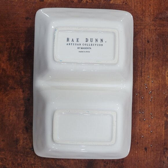 Rae Dunn Magenta Divided Dish Trinket Tray Farmhouse SKETCH & INK BOTTLE - Picture 2 of 2